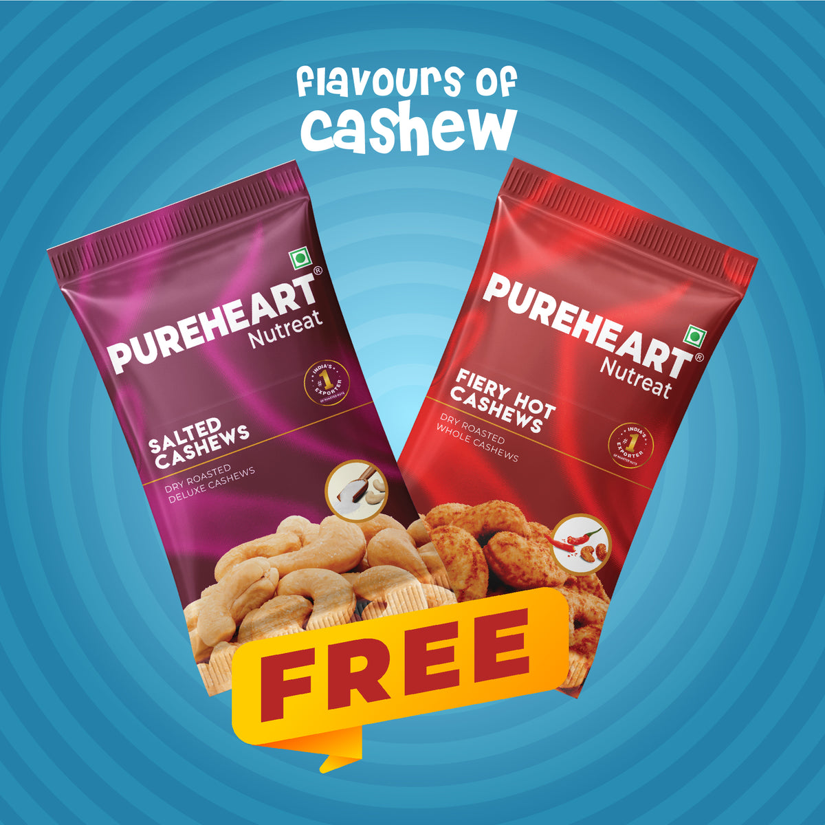 Pureheart Nutmix & Cherokee Trail Mix 80g Combo: Fruit & Nuts and Salt & Sweet Dry Fruit Snacks - Healthy On-the-Go Protein Pack