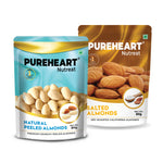 Nutreat Peeled Almonds Natural 80gm + Salted  Almonds 80gm