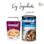 PUREHEART Salted Cashew (80 gm) and Nutmix Fruit & Nuts Combo Set (Cashews, Almonds, Raisins, Cranberries) (230 gm) Delicious & Crunchy Dry Fruits, Ideal Gift for Everyone