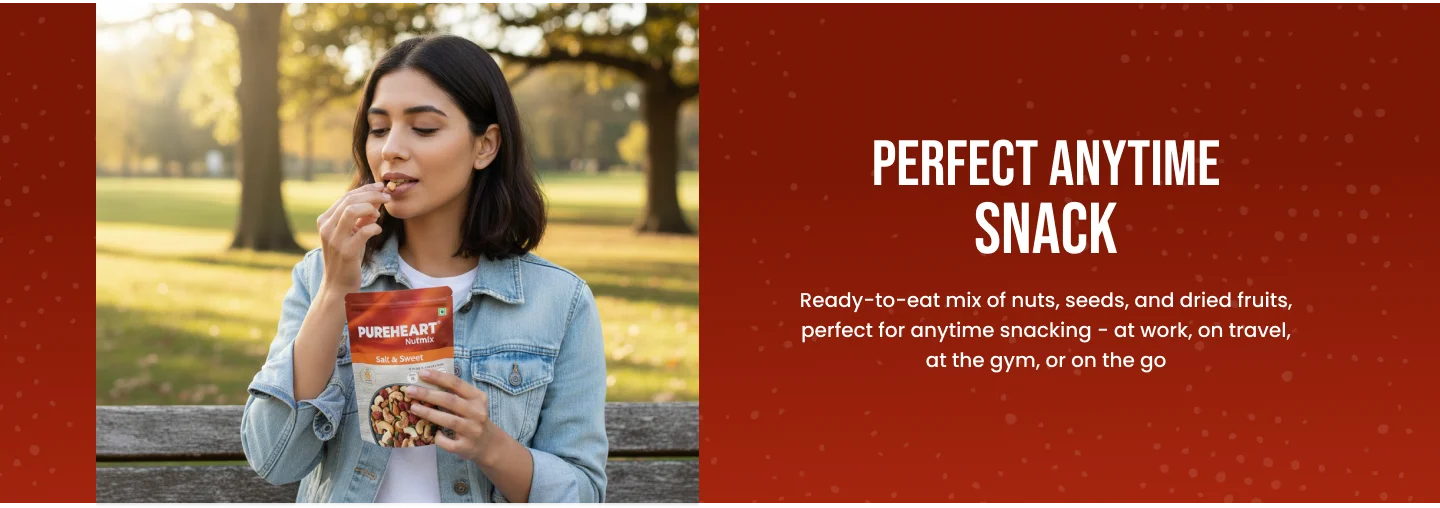 About Pureheart Nutmix Salt & Sweet Dry Fruits  Premium Salted Mix Nuts (Cashews, Almonds, Raisins, Cranberries) Delicious & Crunchy Mixed Dry Fruits - 4