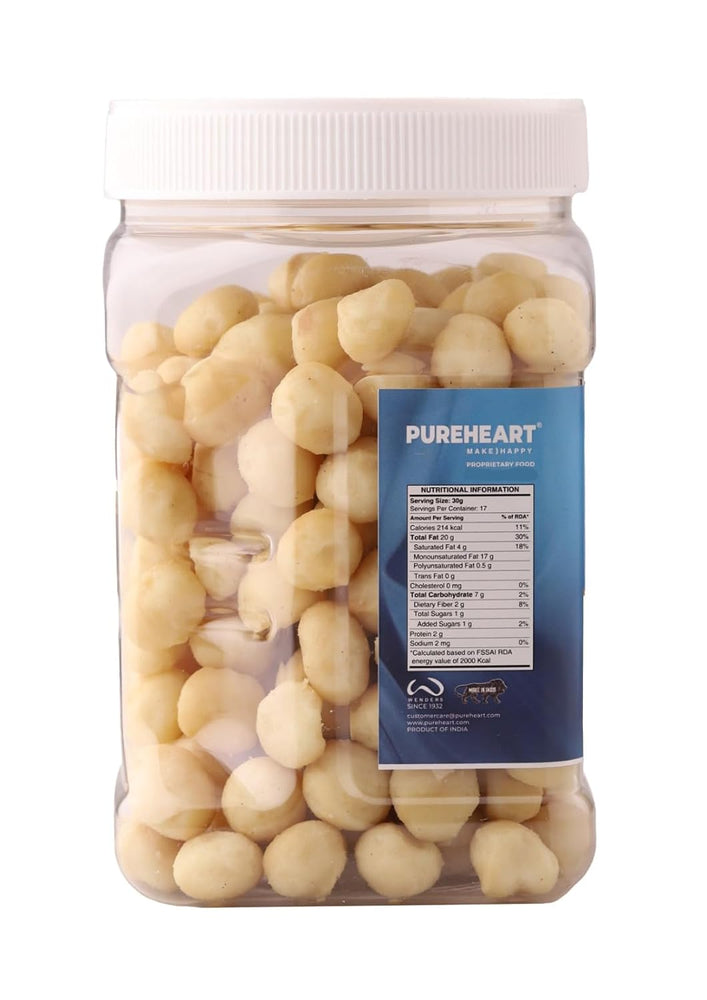Pureheart Combo of Nutreat Natural Macadamia (650 gm) and Salted Roasted Macadamia (650 gm) Premium Australian Macadamia Nuts, Rich in Antioxidants - Whole and Exotic Dry Fruits, No Additives