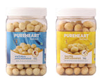 Pureheart Combo of Nutreat Natural Macadamia (650 gm) and Salted Roasted Macadamia (650 gm) Premium Australian Macadamia Nuts, Rich in Antioxidants - Whole and Exotic Dry Fruits, No Additives