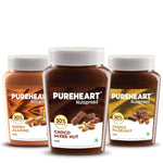 Pureheart Nut Spread Combo of Honey Almond (200 gm) Choco Hazelnut (200 gm) and Choco Mixed Nut (200 gm) Creamy and Nutty Chocolate Spread for Breakfast