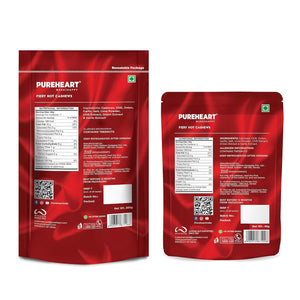 Pureheart Nutreat Fiery Hot Cashews (Pack of 200 gm & 80 gm) Natural Premium Spicy Roasted Whole Cashew Nuts/Kaju Dry Fruit, Crunchy & Delicious Chili Cashews Combo - Resealable Pouch