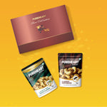 PUREHEART Onam  Hamper Peeled Almonds Flavors of Venice, Pepperfry Cashews (80g, each), Cadbury Bournville Fruit & Nut Dark Chocolate Combo with  Gift Card.