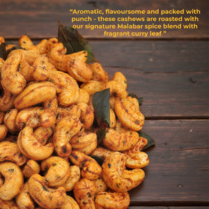 Pureheart Spicy Malabar Cashews 80g | Roasted Masala Kaju with Curry Leaves | Premium Crunchy Flavored Cashew Nuts | Healthy Snack, Protein Rich Dry Fruits | Spicy Roasted Nuts Pack