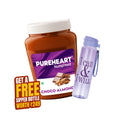 PUREHEART Choco Almond Nut Spread 350gm with Water Sipper Bottle or DOMS Stationary Kit | Chocolate Almond Creamy, Smooth & Nutty | Rich in Roasted Nuts | Healthy Breakfast Spread for Kids & Family | No. 1 Exporter of Roasted Nuts