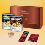 PUREHEART Premium Diwali Gift Hamper | Corporate Dry Fruits Gift Box with Pepper Cashews and Peeled Almonds Italiano (333g each), Bournville Chocolate, Diwali Greeting Card
