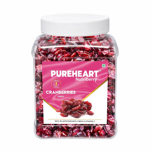 Pureheart Dried Cranberries 80g | Naturally Sweet & Tangy Cranberry Dry Fruit | Healthy Snack, Antioxidant Rich, High Fiber Superfood | Cranberry for Salad, Baking & Trail Mix