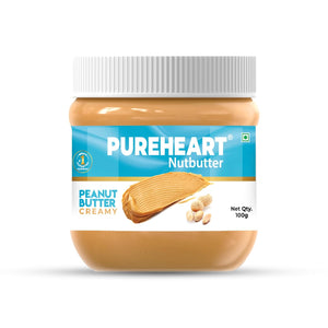 Pureheart Nutbutter Natural Peanut Butter  | creamy | High Protein, Zero Trans Fats| Premium Roasted Peanut Creamy Nut Butter Spread | Perfect for Fitness and Healthy Snacking