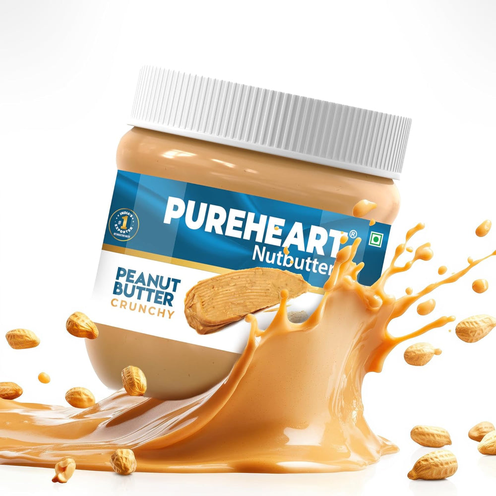 Pureheart Nutbutter Natural Peanut Butter  | Crunchy | High Protein, Zero Trans Fats| Premium Roasted Peanut Crunchy Nut Butter Spread | Perfect for Fitness and Healthy Snacking