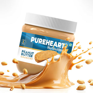 Pureheart Nutbutter Natural Peanut Butter  | Crunchy | High Protein, Zero Trans Fats| Premium Roasted Peanut Crunchy Nut Butter Spread | Perfect for Fitness and Healthy Snacking