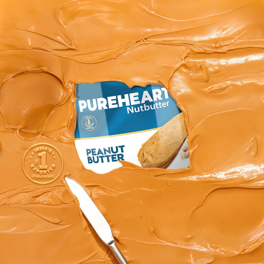 Pureheart Nutbutter Natural Peanut Butter  | Crunchy | High Protein, Zero Trans Fats| Premium Roasted Peanut Crunchy Nut Butter Spread | Perfect for Fitness and Healthy Snacking