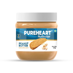 Pureheart Nutbutter Natural Peanut Butter  | Crunchy | High Protein, Zero Trans Fats| Premium Roasted Peanut Crunchy Nut Butter Spread | Perfect for Fitness and Healthy Snacking