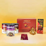 PUREHEART Premium Diwali Gift Hamper | Corporate Dry Fruits Gift Box Fiery Hot Cashews, Pepper Cashews (333g each) and Cherokee Trail Mix (454g), Chocolate, Ganpati Diya & Diwali Greeting Card