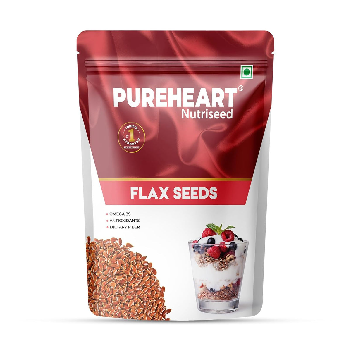 Pureheart Premium Raw Flax Seeds for Eating  - Alsi Seeds for Hair Growth, Heart Health & Digestion, Rich in Omega 3 Fatty Acids, Magnesium, Iron, Dietary Fibre, Protein