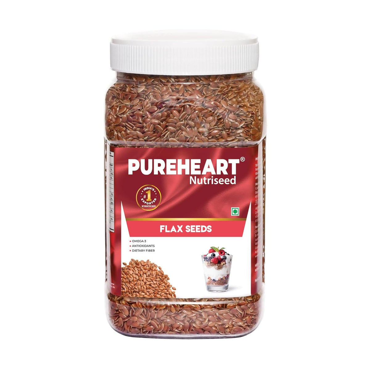 Pureheart Premium Raw Flax Seeds for Eating  - Alsi Seeds for Hair Growth, Heart Health & Digestion, Rich in Omega 3 Fatty Acids, Magnesium, Iron, Dietary Fibre, Protein