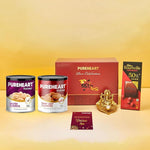 PUREHEART Premium Diwali Gift Hamper | Dry Fruits Gift Box with Fiery Hot Cashews, Salted Cashews (333g each), Bournville Chocolate, Ganpati Diya & Diwali Greeting Card | Corporate Gifting