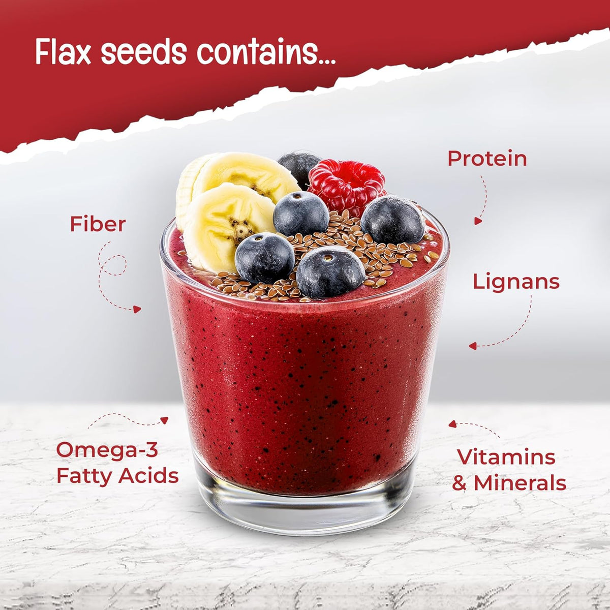 Pureheart Premium Raw Flax Seeds for Eating  - Alsi Seeds for Hair Growth, Heart Health & Digestion, Rich in Omega 3 Fatty Acids, Magnesium, Iron, Dietary Fibre, Protein