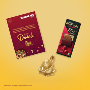 PUREHEART Celebration Diwali Gift Hamper | Dry Fruits Gift Box with Premium Fruit and Nut, Salt and Sweet Nutmix (80 g, each), Diya, Chocolate, Greeting Card | Ideal Corporate & Festive Gifting