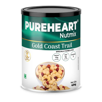 Pureheart Nutmix Gold Coast Trail, Premium Trail Mix with 40% Macadamia, Cashew, Almonds, Cranberry & Fig, High Protein, Healthy Snack