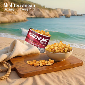 PUREHEART Nutmix Ibiza Mix | Premium Macadamia (40%), Cashew, Peeled Almond Roasted Nuts l Party Mix with Island Soul- Herbs & Chilli Flavor| High Protein Party Snack |