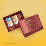 PUREHEART Premium Diwali Gift Hamper | Dry Fruits Gift Box with Natural Macadamia, Salted Macadamia (200 g, each), Bournville Chocolate, Ganpati Diya & Diwali Greeting Card | Corporate Gifting
