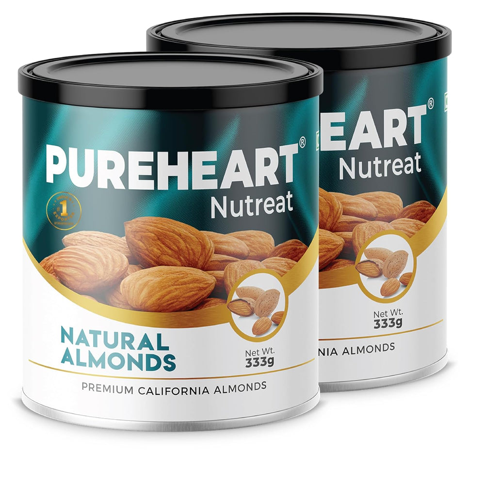 Pureheart Nutreat Natural Almonds  Premium California Almond Nuts/Dry Fruit, Crunchy & Delicious Dried Badam, Resealable Pouch