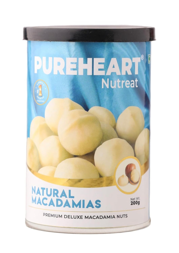 Pureheart Natural Macadamia , Premium Australian Macadamia Nuts, Rich in Antioxidants - Whole, Exotic, and Crunchy Dry Fruits, Ideal Snacks, No Additives