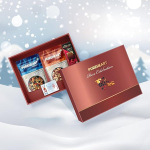 PUREHEART Pure Celebration Premium Christmas Gift Box | Dry Fruits Pack | Corporate Gift Hamper | Nutmix Hamper | Bournville Chocolate | Christmas Card | Festive Holiday Gifting | Healthy Snack