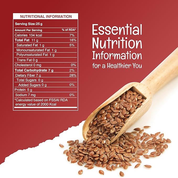 Pureheart Premium Raw Flax Seeds for Eating  - Alsi Seeds for Hair Growth, Heart Health & Digestion, Rich in Omega 3 Fatty Acids, Magnesium, Iron, Dietary Fibre, Protein