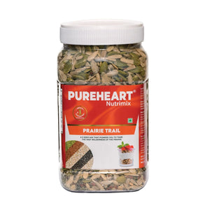 PUREHEART Prairie Trail 5-Seed Mix – Flax, Chia, Pumpkin, Sunflower & Watermelon Seeds | High Protein, Omega-3, Fiber | Healthy Crunchy Snack & Salad Topping | Gluten-Free & Nutritional