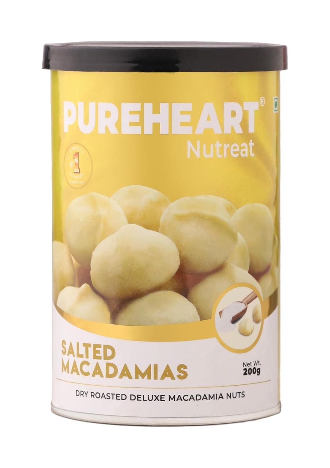 Pureheart Salted Macadamia Premium Roasted Australian Macadamia Nuts, Rich in Antioxidants - Whole, Exotic, and Crunchy Dry Fruits, Ideal Snacks, No Additives