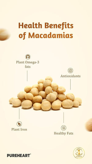 Pureheart Salted Macadamia Halves (200 gm) Premium Roasted Australian Split Macadamia Nuts, Rich in Antioxidants Exotic and Crunchy Dry Fruits, Ideal Snacks, No Additives