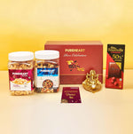 PUREHEART Premium Diwali Gift Hamper | Dry Fruits Gift Box with Fruit & Nut Nutmix, Salted Cashews (650g each), Bournville Chocolate, Ganpati Diya & Diwali Greeting Card | Corporate Gifting