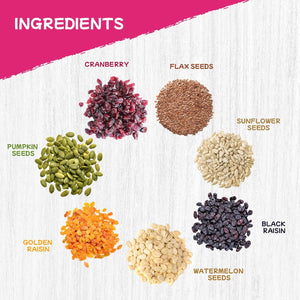 PUREHEART Nutrimix – Sierra Trail | Premium Seed & Berry Mix with Sunflower, Pumpkin, Cranberry, Raisins & Flax | High Fiber Superfood Snack for Energy & Digestion