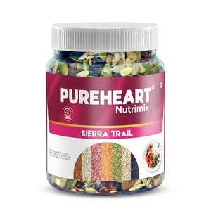 PUREHEART Nutrimix – Sierra Trail | Premium Seed & Berry Mix with Sunflower, Pumpkin, Cranberry, Raisins & Flax | High Fiber Superfood Snack for Energy & Digestion