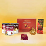 PUREHEART Premium Diwali Gift Hamper | Corporate Dry Fruits Gift Box Fiery Hot Cashews, Pepper Cashews (333g each) and Sierra Trail (454g), Chocolate, Ganpati Diya & Diwali Greeting Card