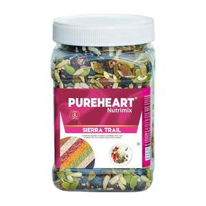 Pureheart Sierra Trail Mix | High-Fiber Seed & Berry Blend | Pumpkin, Sunflower, Flax Seeds with Cranberry & Raisins | Natural Superfood Snack for Digestion