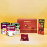 PUREHEART Premium Diwali Gift Hamper | Corporate Dry Fruits Gift Box with Salted Cashews (333g), Sierra Trail (454g) and Salted Pistachios (300g), Chocolate, Diwali Greeting Card