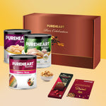 PUREHEART Premium Diwali Gift Hamper | Corporate Dry Fruits Gift Box with Salted Cashews (333g), Sierra Trail (454g) and Salted Pistachios (300g), Chocolate, Diwali Greeting Card