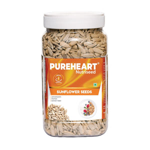 Pureheart Premium Raw Sunflower Seeds for Eating - Protein, Fibre and Antioxidants Rich Superfood for Heart Health, Immune Support, Healthy Diet Snack for Skin