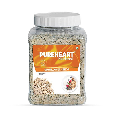 Pureheart Premium Raw Sunflower Seeds for Eating - Protein, Fibre and Antioxidants Rich Superfood for Heart Health, Immune Support, Healthy Diet Snack for Skin