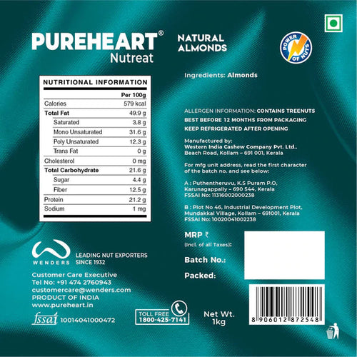 Pureheart Nutreat Natural Almonds - Pureheart