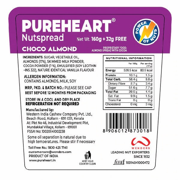 Pureheart Nutspread Choco Almond - Pureheart